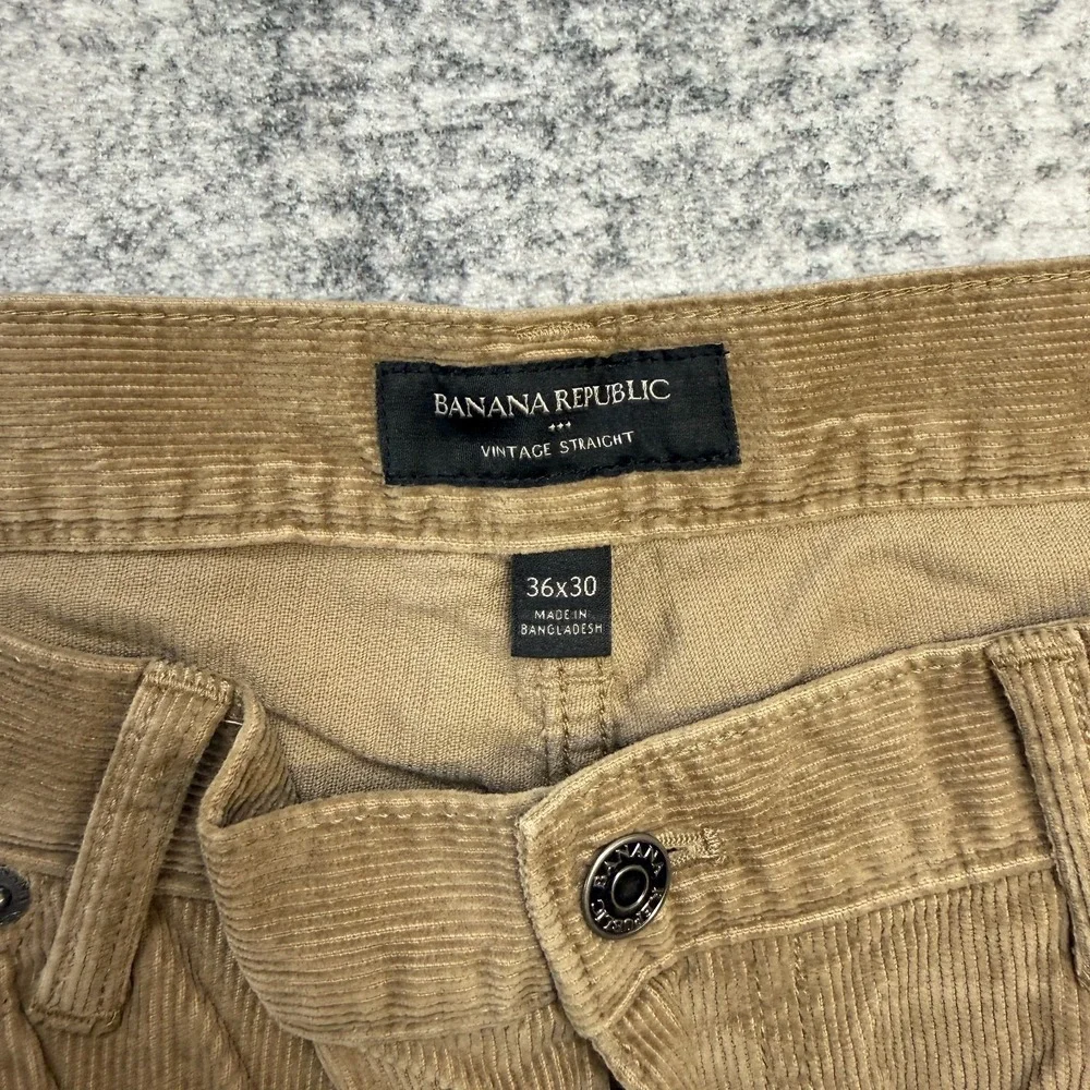 Banana Republic Corduroy Pants Men 36x30 Brown Pinwale Vintage Straight 5 Pocket